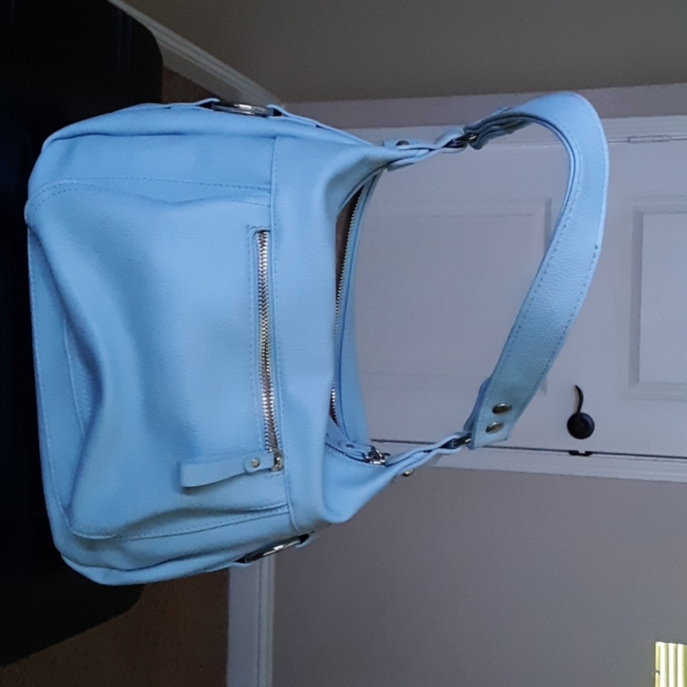 blue shoulder purse
